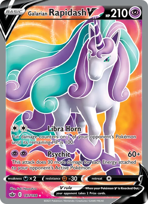 Galarian Rapidash V Pokemon card #167/198 from Chilling Reign