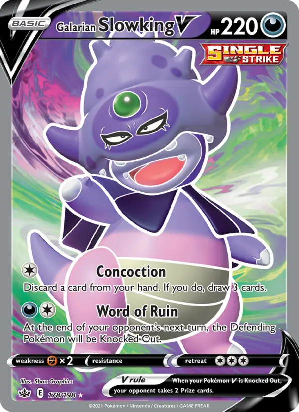 Galarian Slowking V Pokemon card #178/198 from Chilling Reign