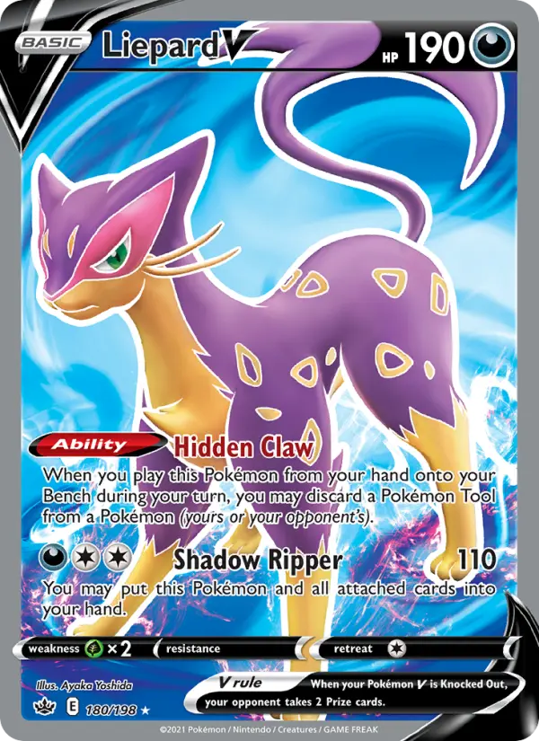 Liepard V Pokemon card #180/198 from Chilling Reign