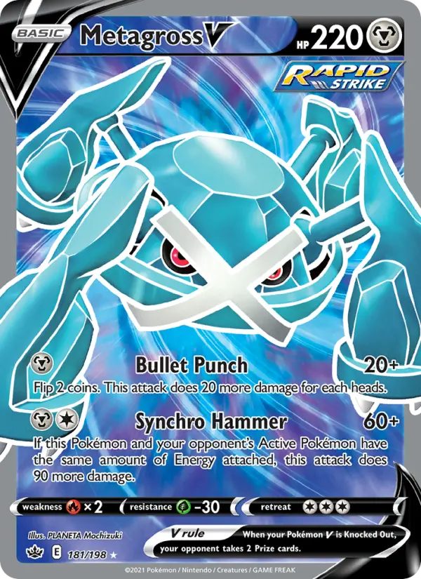 Metagross V Pokemon card #181/198 from Chilling Reign