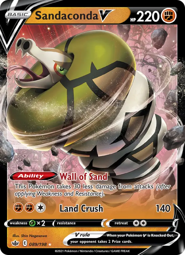 Sandaconda V Pokemon card #89/198 from Chilling Reign