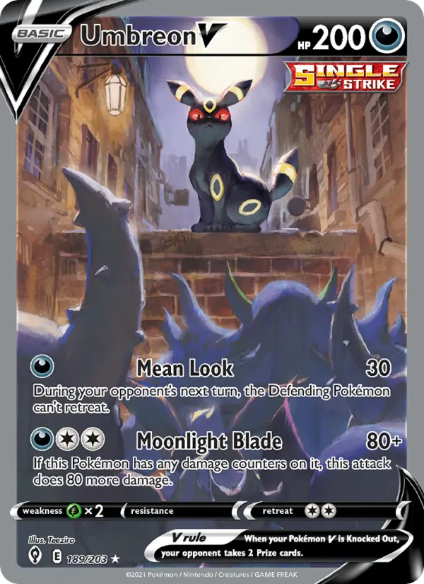 Umbreon V Pokemon card #189/203 from Evolving Skies