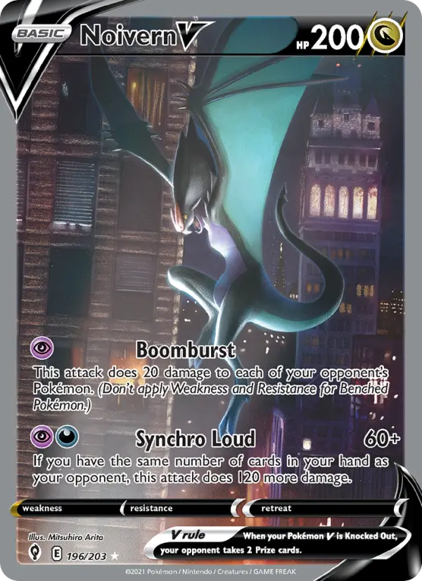 Noivern V Pokemon card #196/203 from Evolving Skies