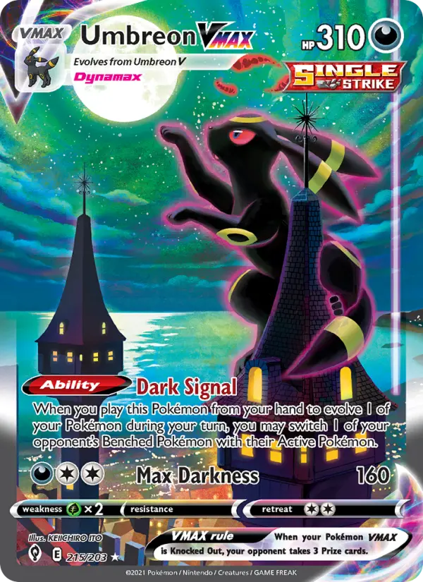 Umbreon VMAX Pokemon card #215/203 from Evolving Skies