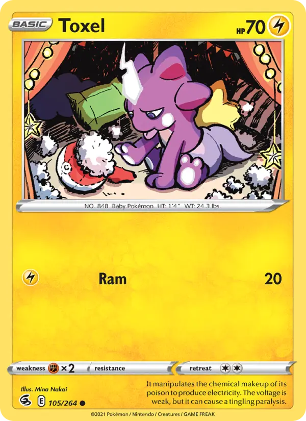 Toxel Pokemon card #105/264 from Fusion Strike