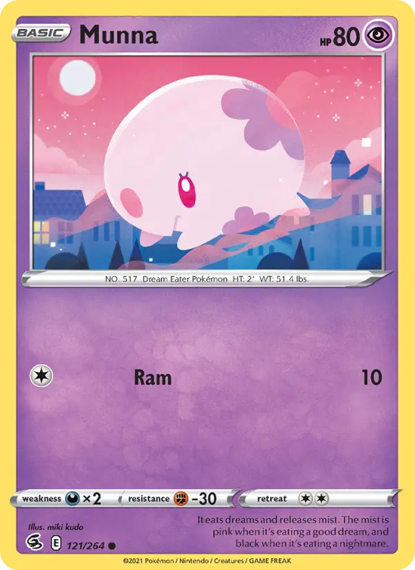Munna Pokemon card #121/264 from Fusion Strike