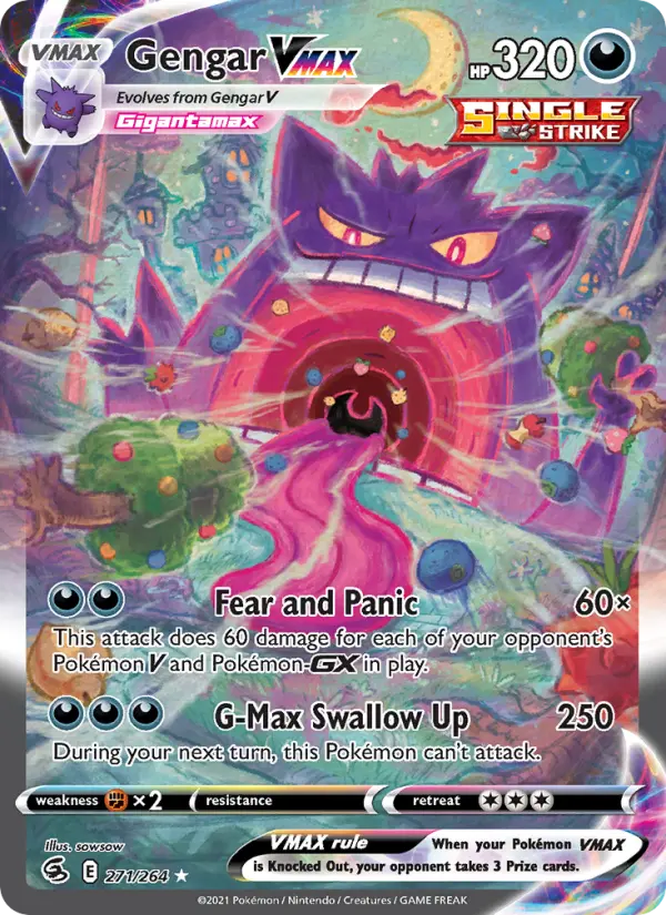 Gengar VMAX Pokemon card #271/264 from Fusion Strike