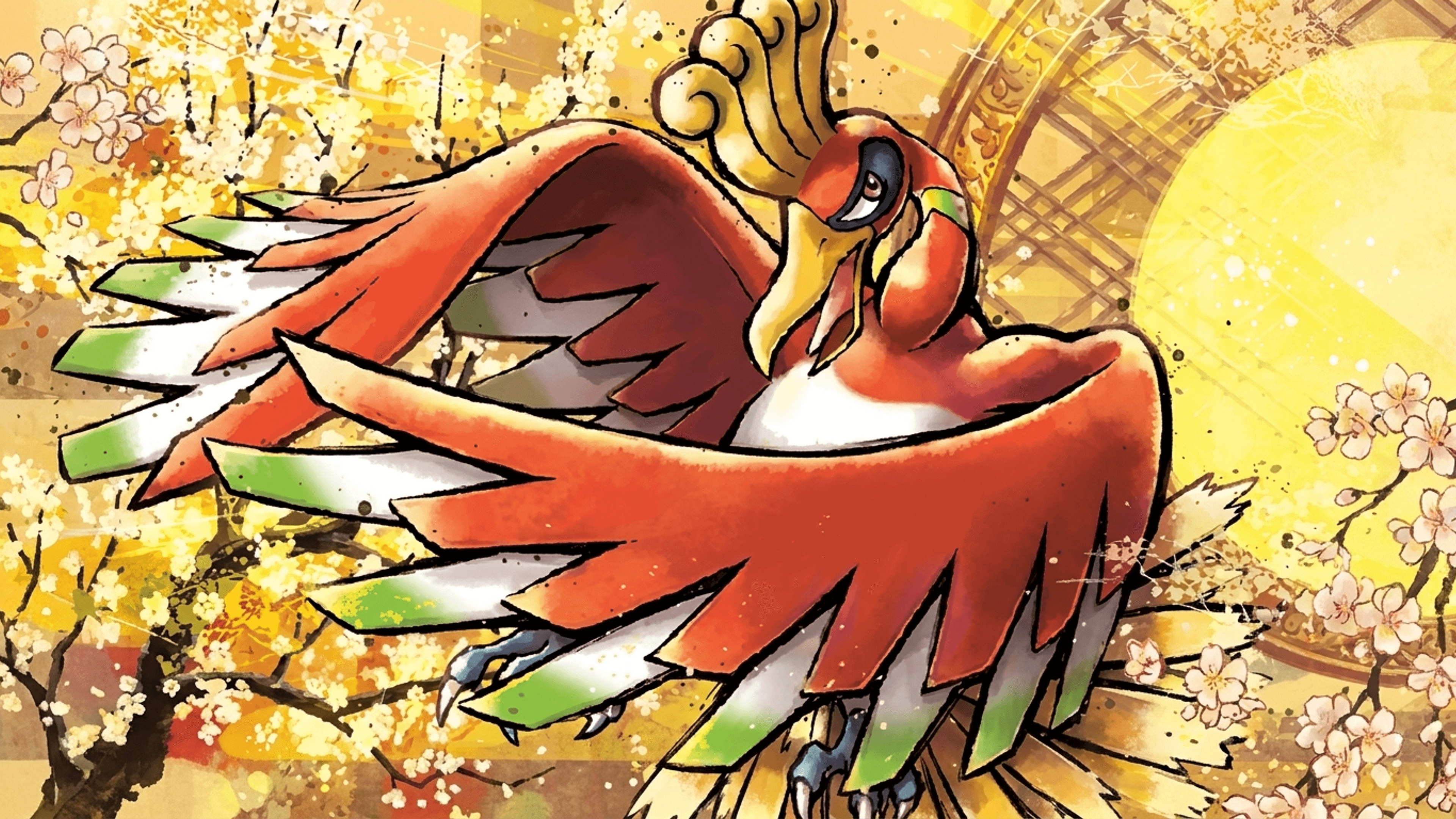 Ho-Oh desktop wallpaper - Celebrations Pokemon card art