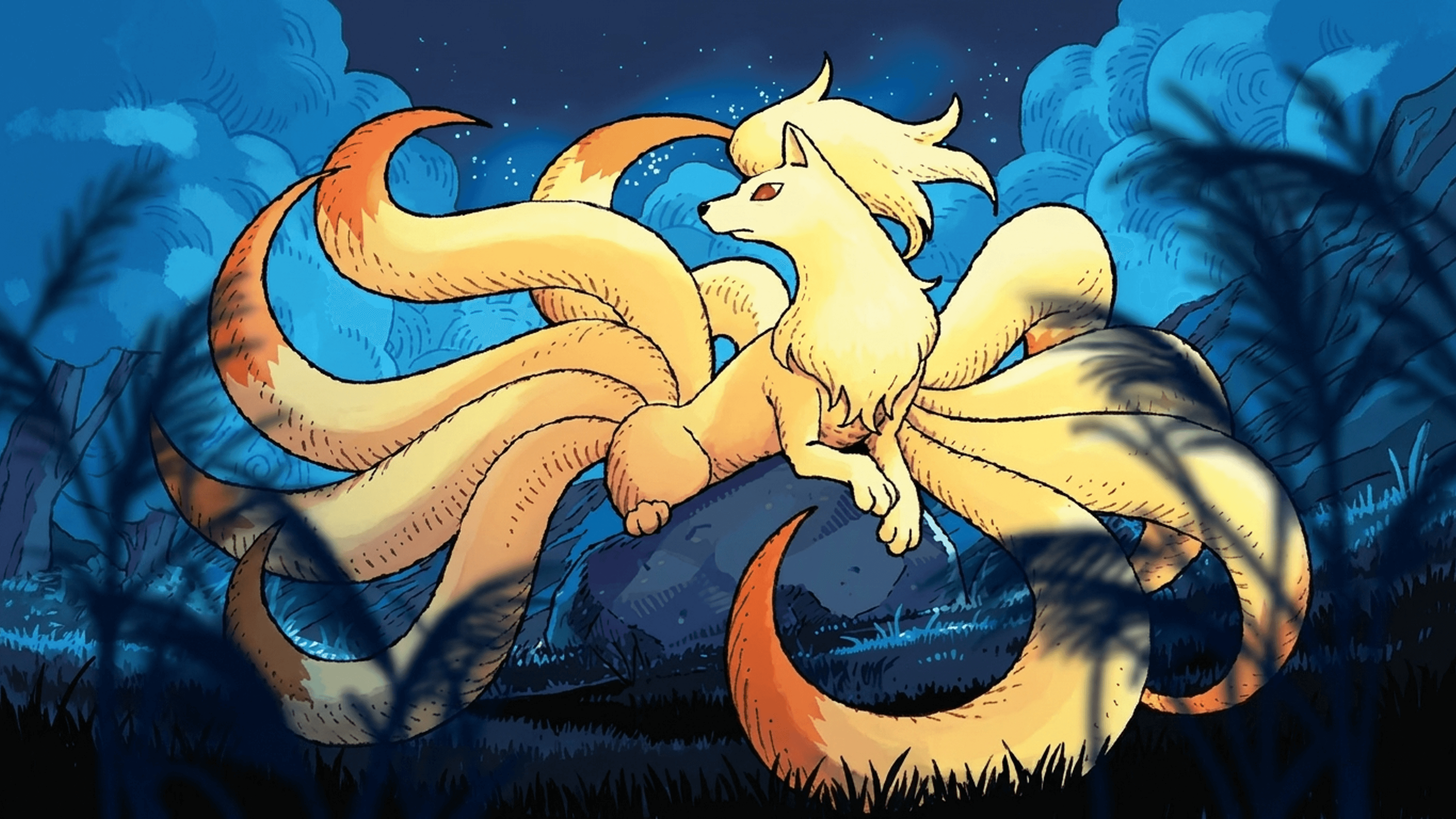 Ninetales desktop wallpaper - Surging Sparks Pokemon card art