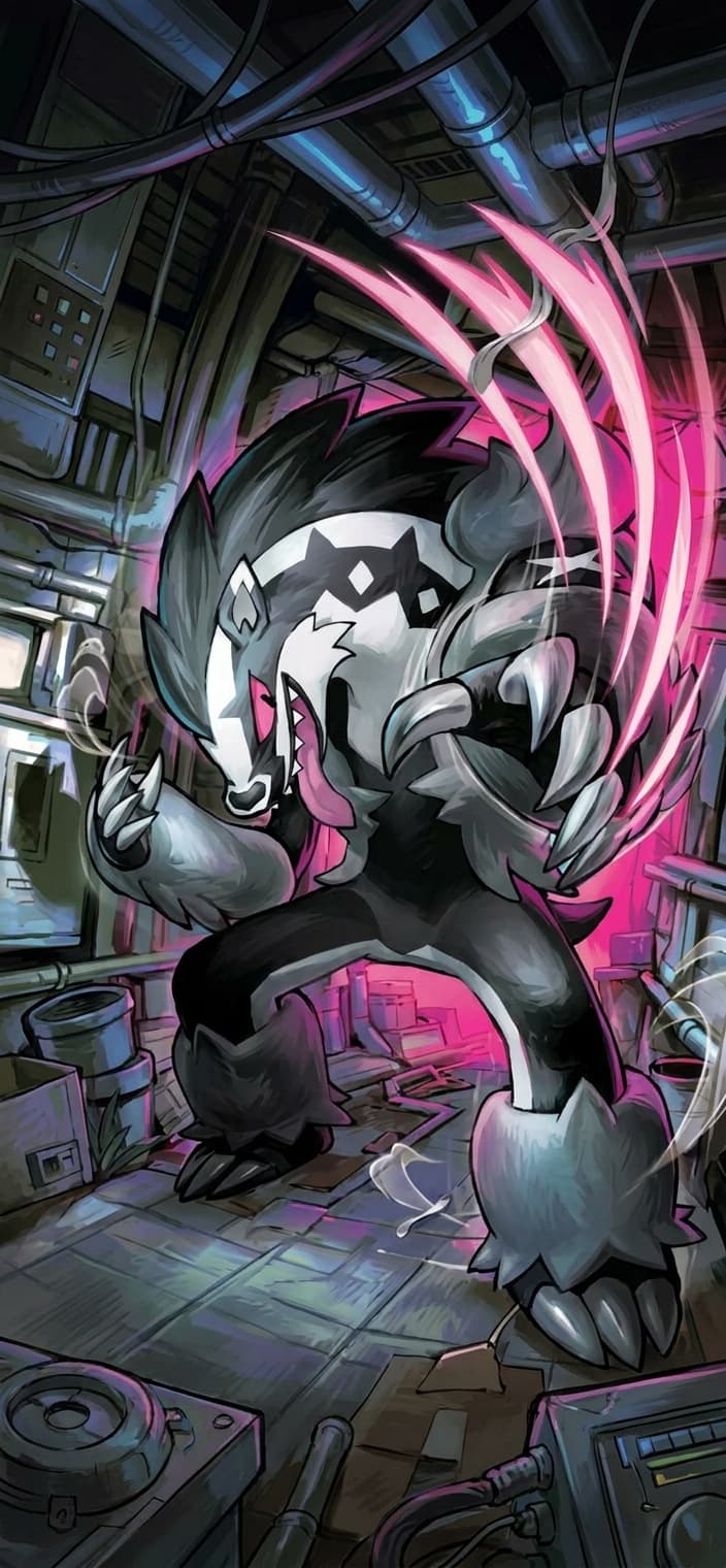 Galarian Obstagoon phone wallpaper - Ascended Heroes Pokemon card art