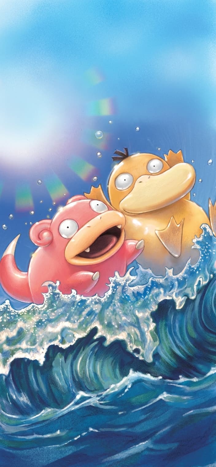 Slowpoke & Psyduck GX 35/236 phone wallpaper - Unified Minds Pokemon card art