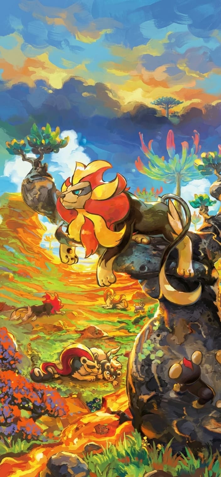 Pyroar 200/193 phone wallpaper - Paldea Evolved Pokemon card art