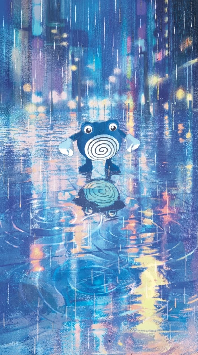 Poliwhirl 176/165 phone wallpaper - 151 Pokemon card art