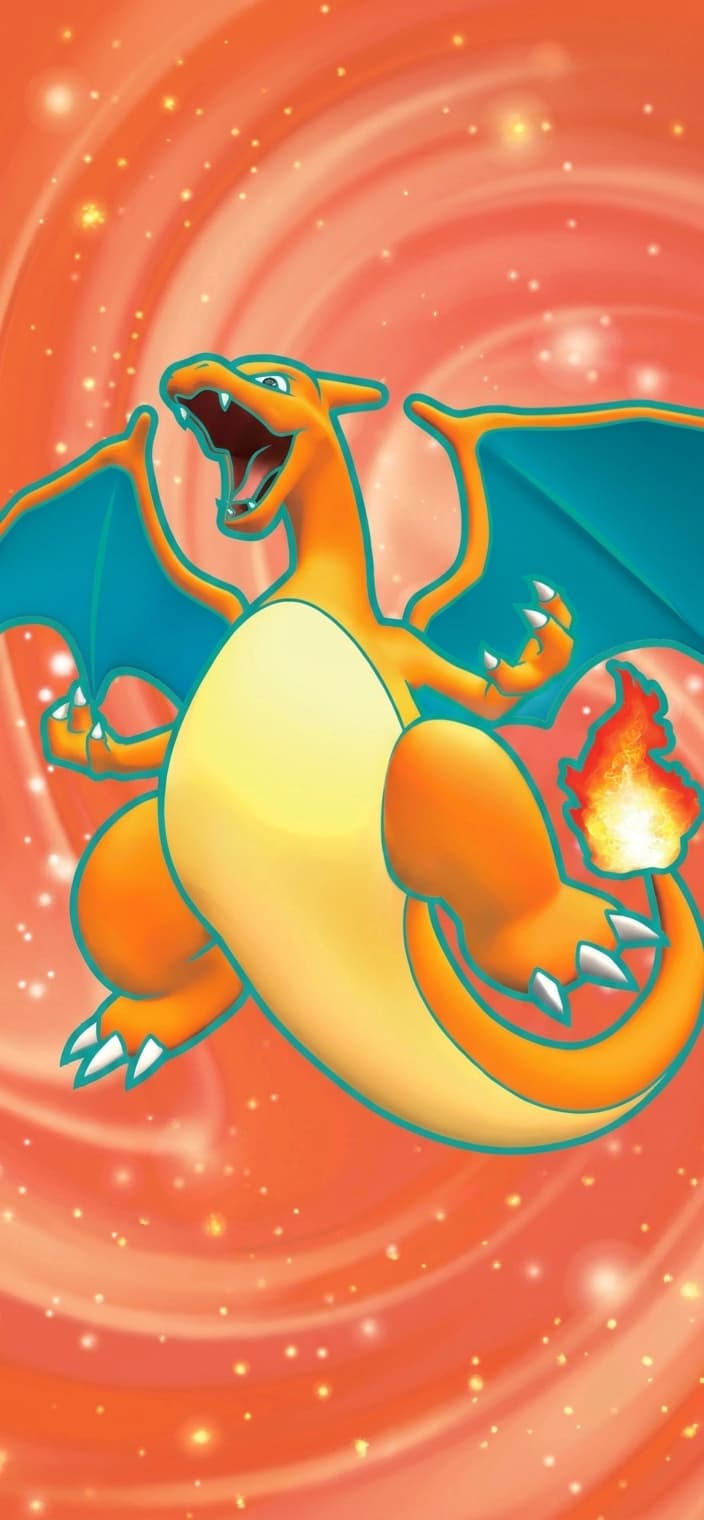 Charizard ex phone wallpaper - 151 Pokemon card art