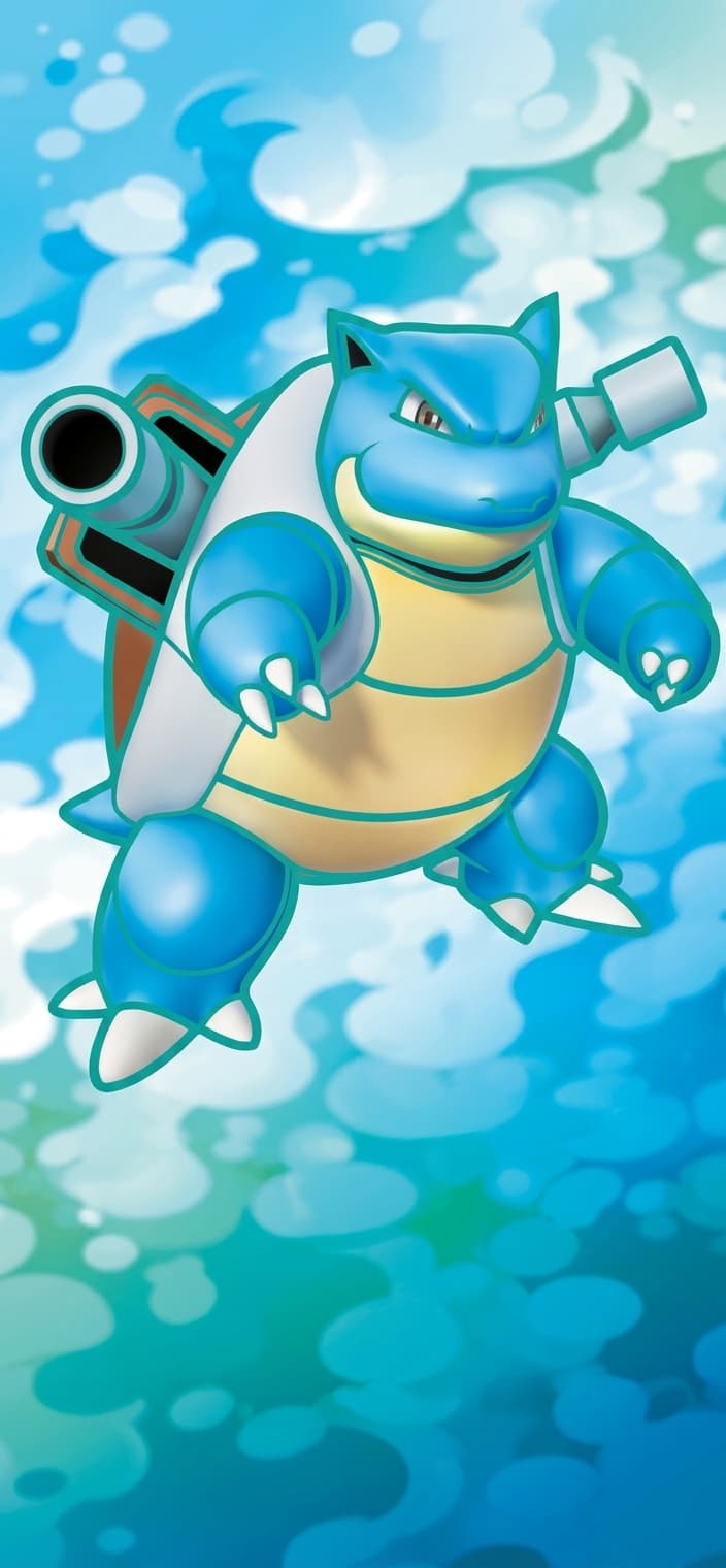 Blastoise ex phone wallpaper - 151 Pokemon card art
