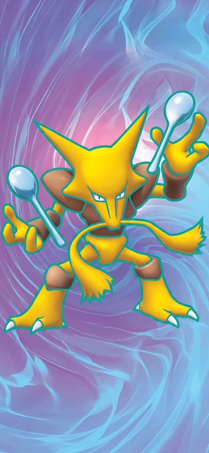 Alakazam ex phone wallpaper - 151 Pokemon card art