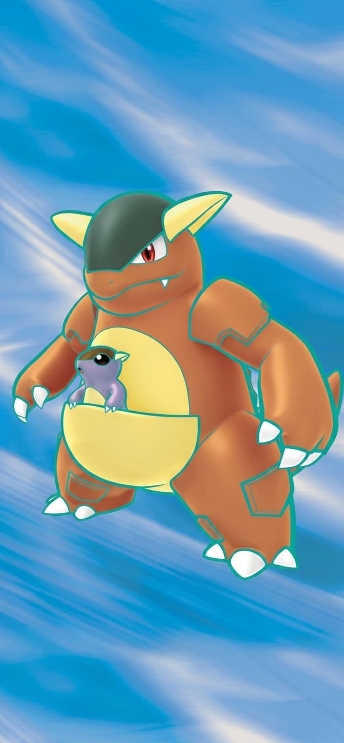 Kangaskhan ex 190/165 phone wallpaper - 151 Pokemon card art