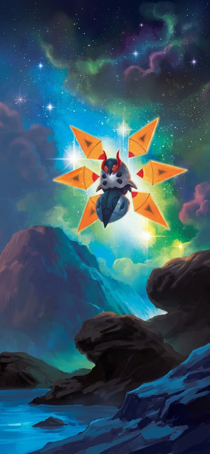 Iron Moth phone wallpaper - Paradox Rift Pokemon card art