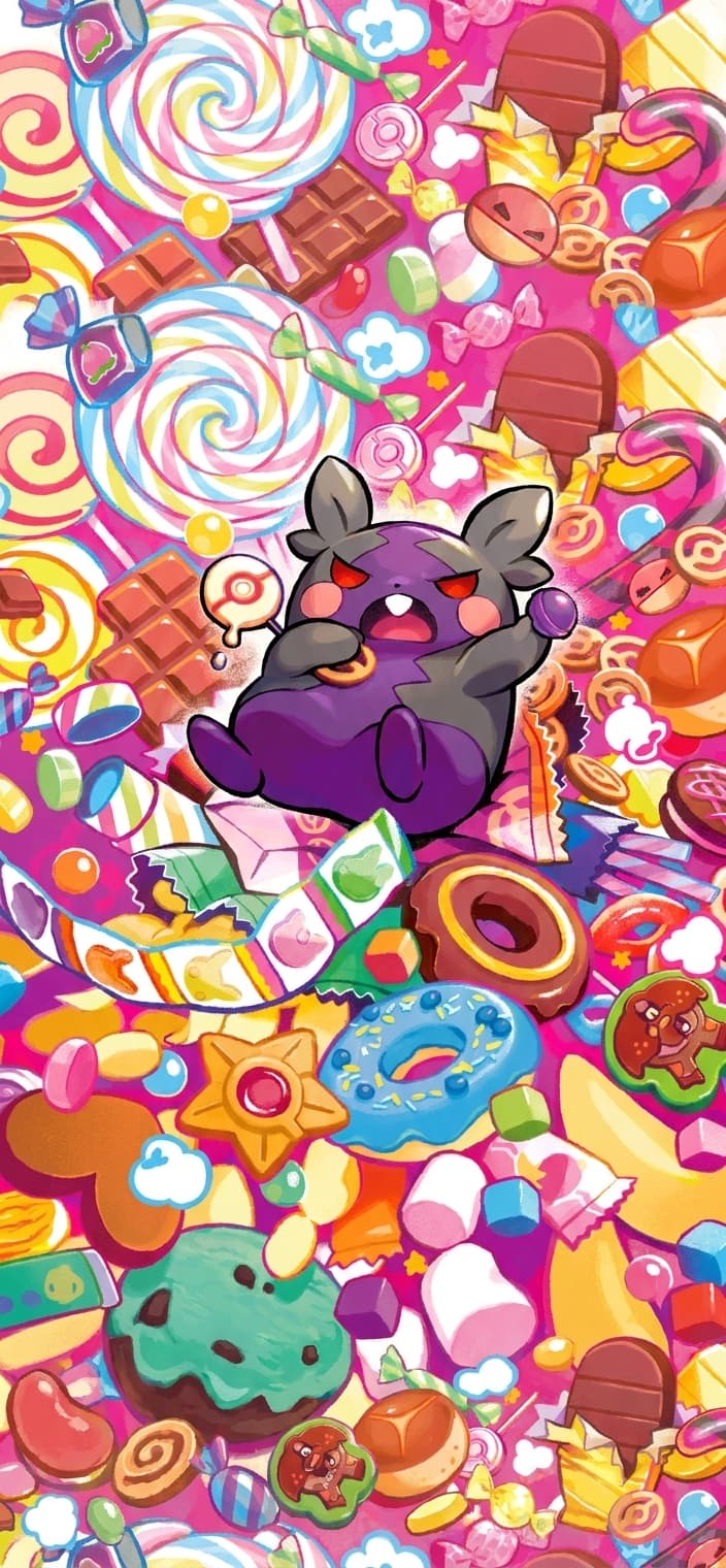 Morpeko phone wallpaper - Paradox Rift Pokemon card art
