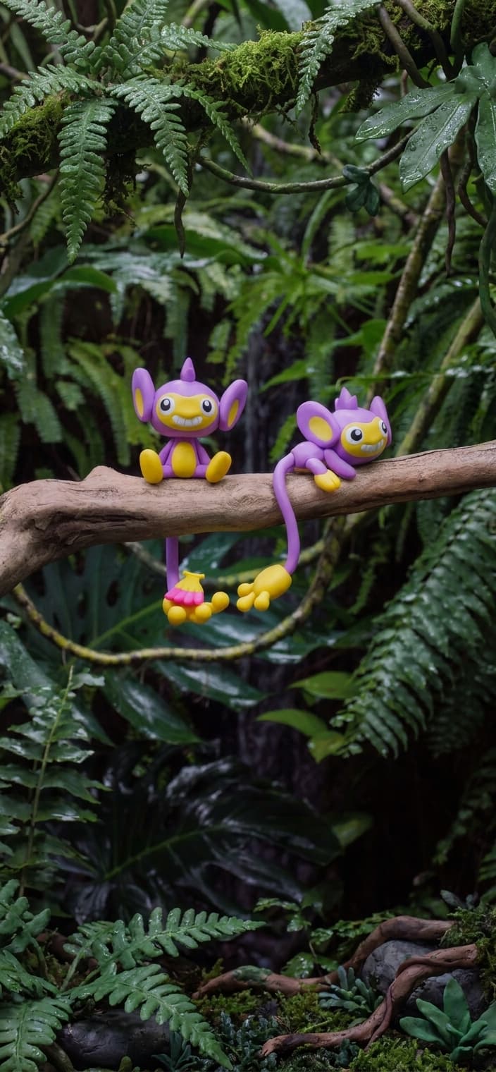 Aipom 211/182 phone wallpaper - Paradox Rift Pokemon card art