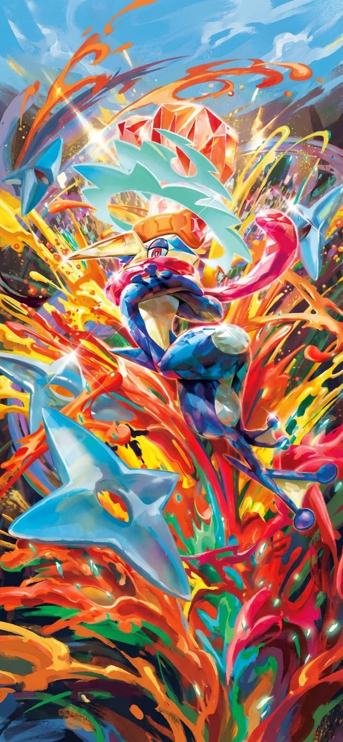 Greninja ex 214/167 phone wallpaper - Twilight Masquerade Pokemon card art