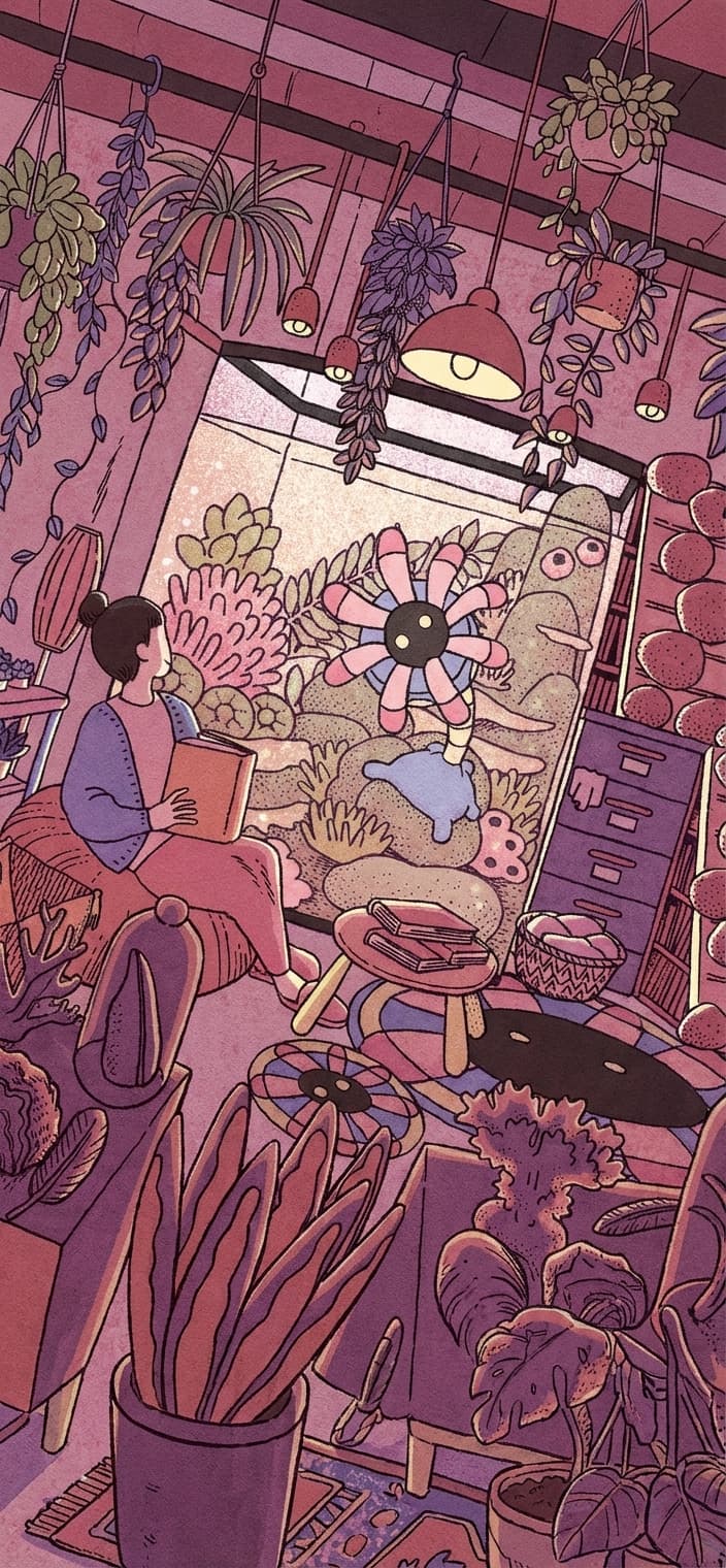 Lileep 145/142 phone wallpaper - Stellar Crown Pokemon card art