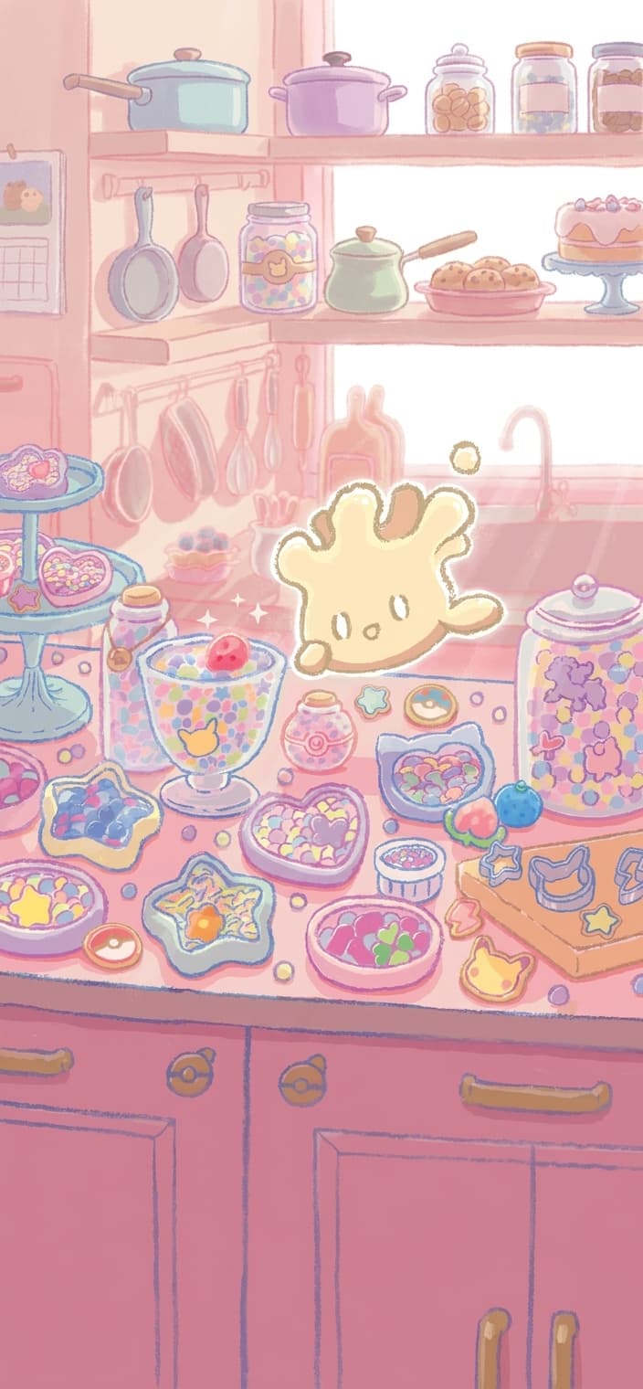 Milcery 152/142 phone wallpaper - Stellar Crown Pokemon card art