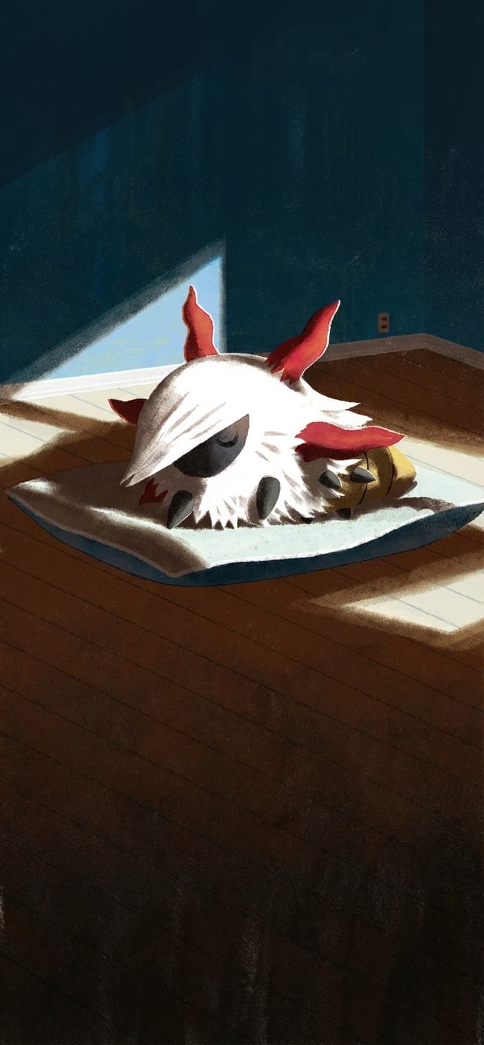 Larvesta 196/191 phone wallpaper - Surging Sparks Pokemon card art