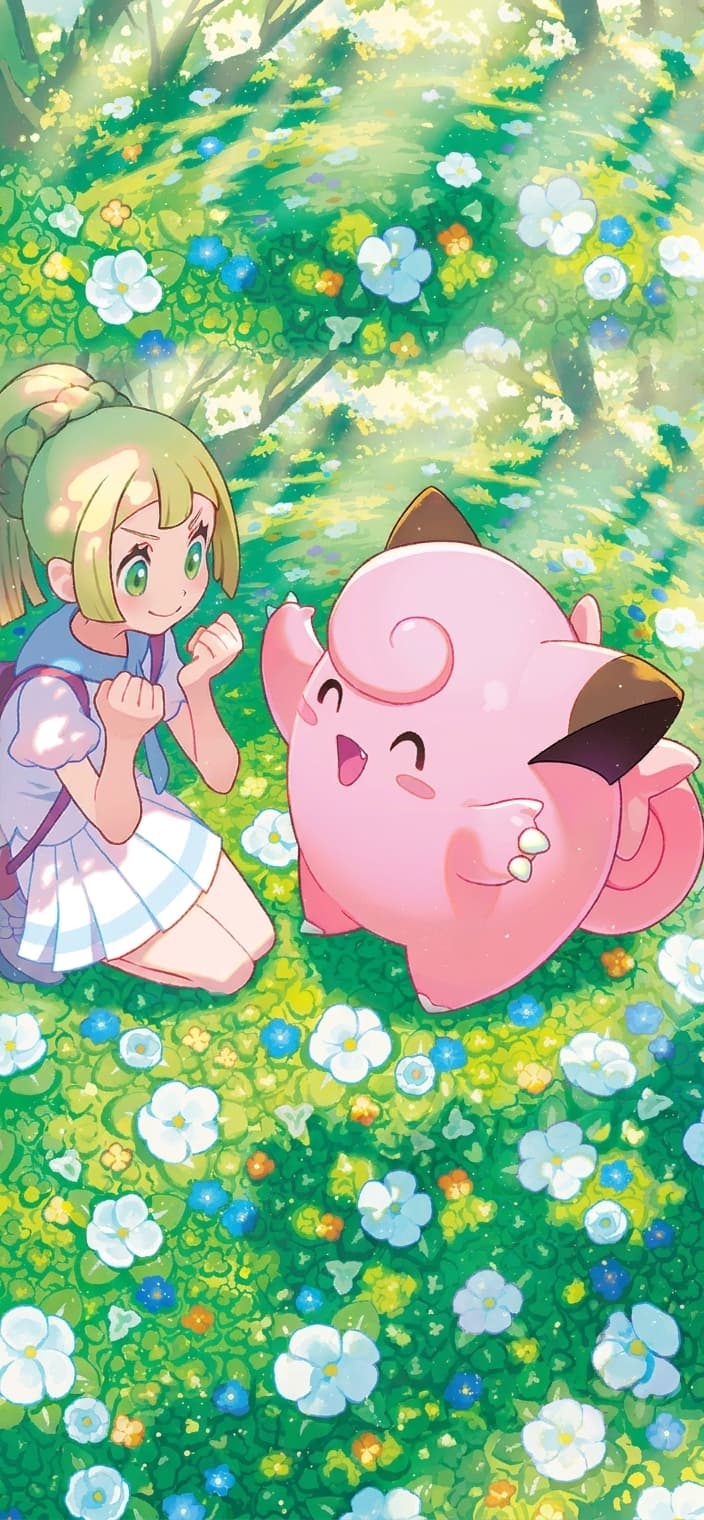Lillie's Clefairy ex 184/159 phone wallpaper - Journey Together Pokemon card art