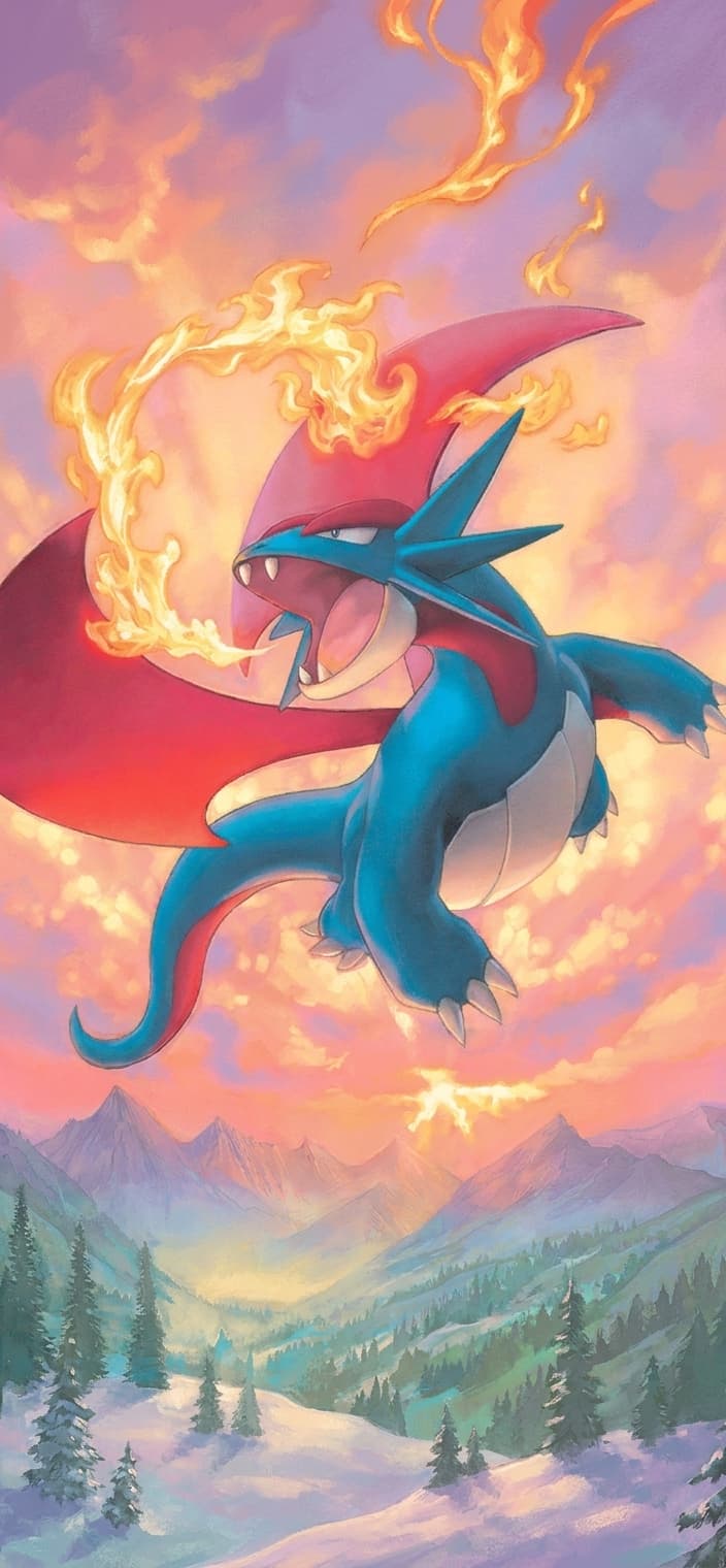 Salamence ex 187/159 phone wallpaper - Journey Together Pokemon card art