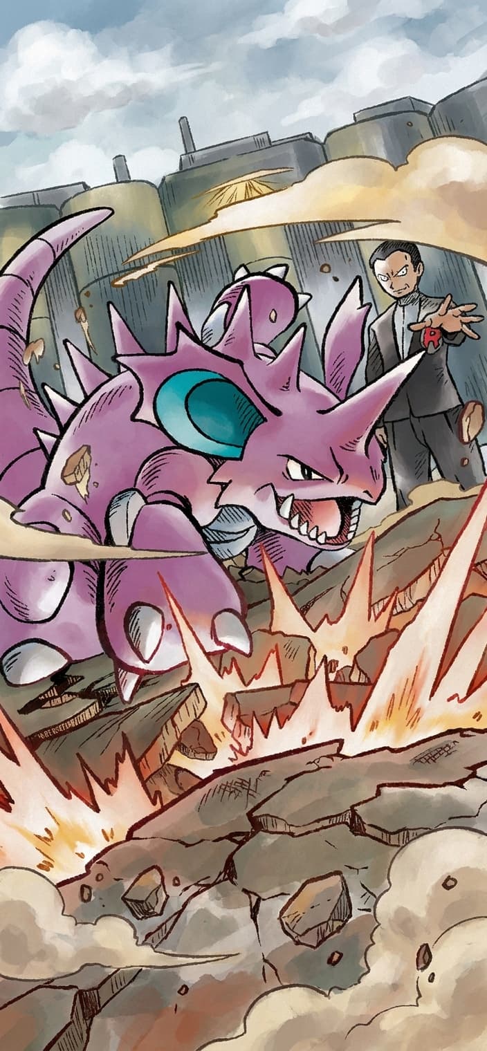 Team Rocket's Nidoking ex 233/182 phone wallpaper - Destined Rivals Pokemon card art