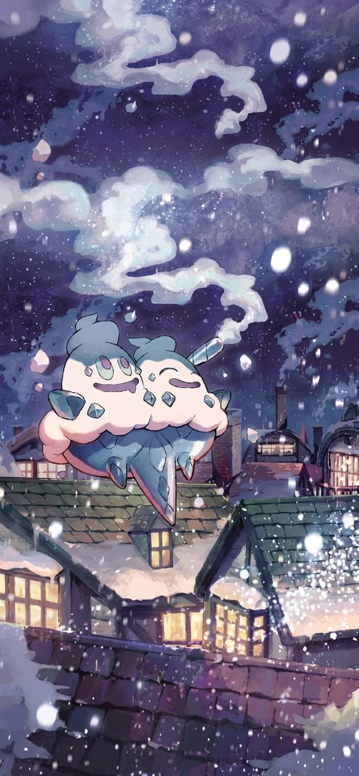 Vanilluxe phone wallpaper - White Flare Pokemon card art