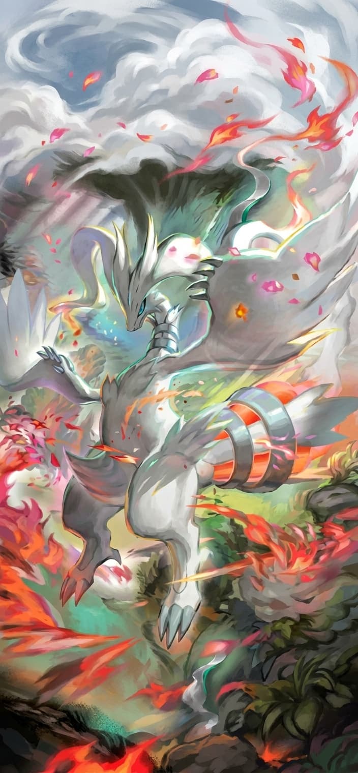 Reshiram ex phone wallpaper - White Flare Pokemon card art