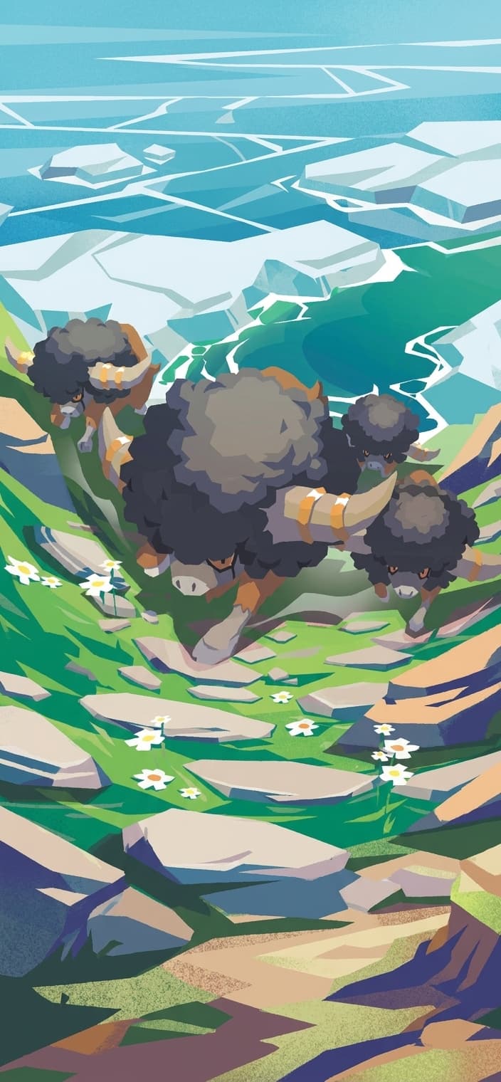 Bouffalant ex phone wallpaper - White Flare Pokemon card art