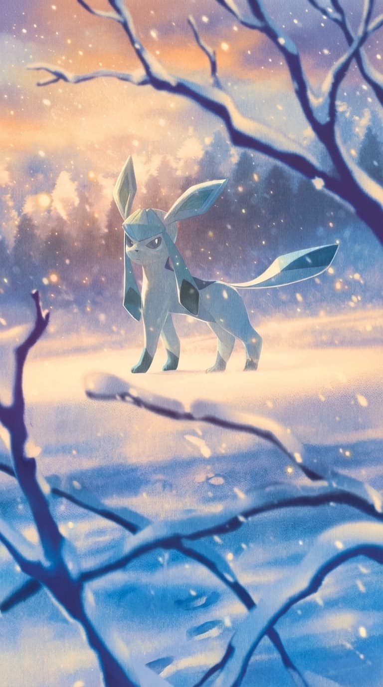 Glaceon VSTAR GG40/159 phone wallpaper - Crown Zenith Pokemon card art