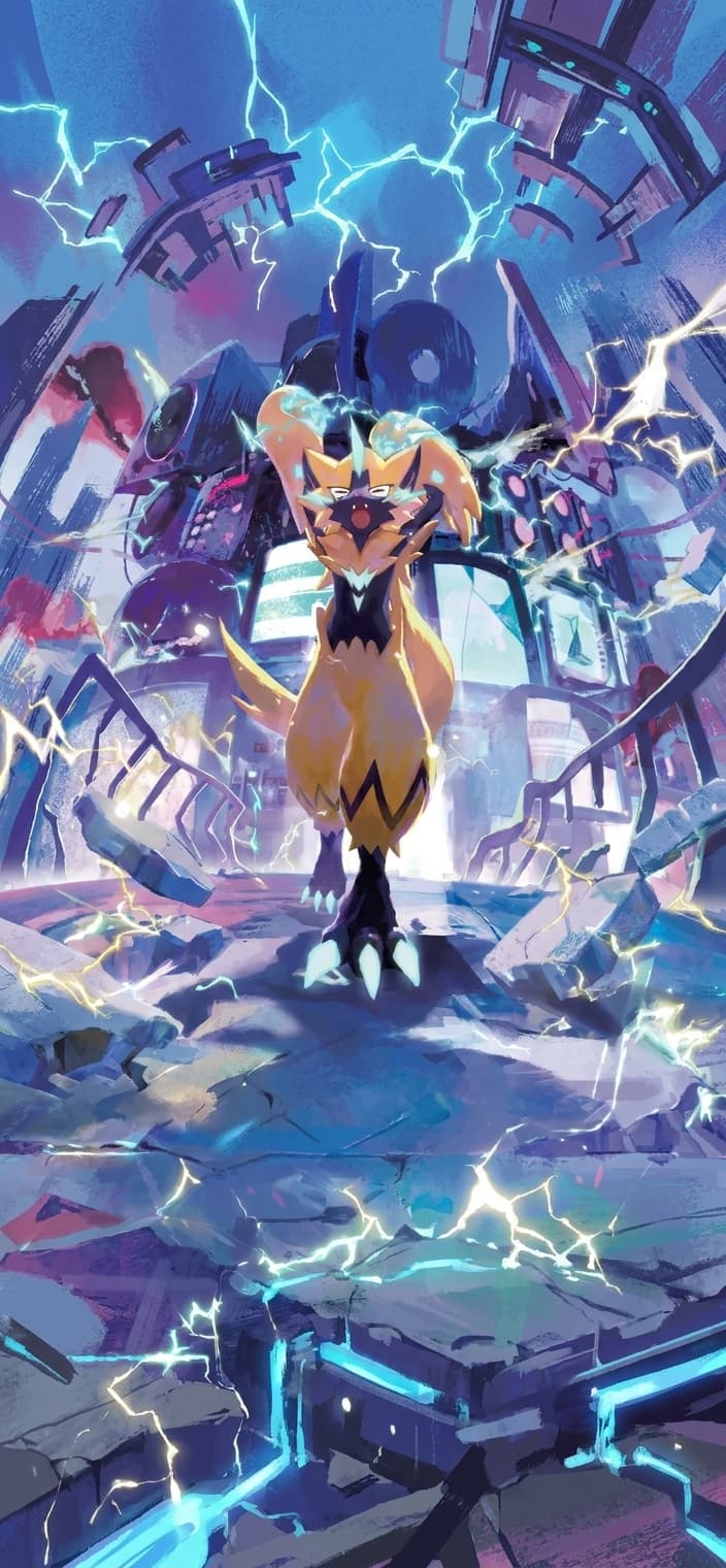 Zeraora VSTAR phone wallpaper - Crown Zenith Pokemon card art