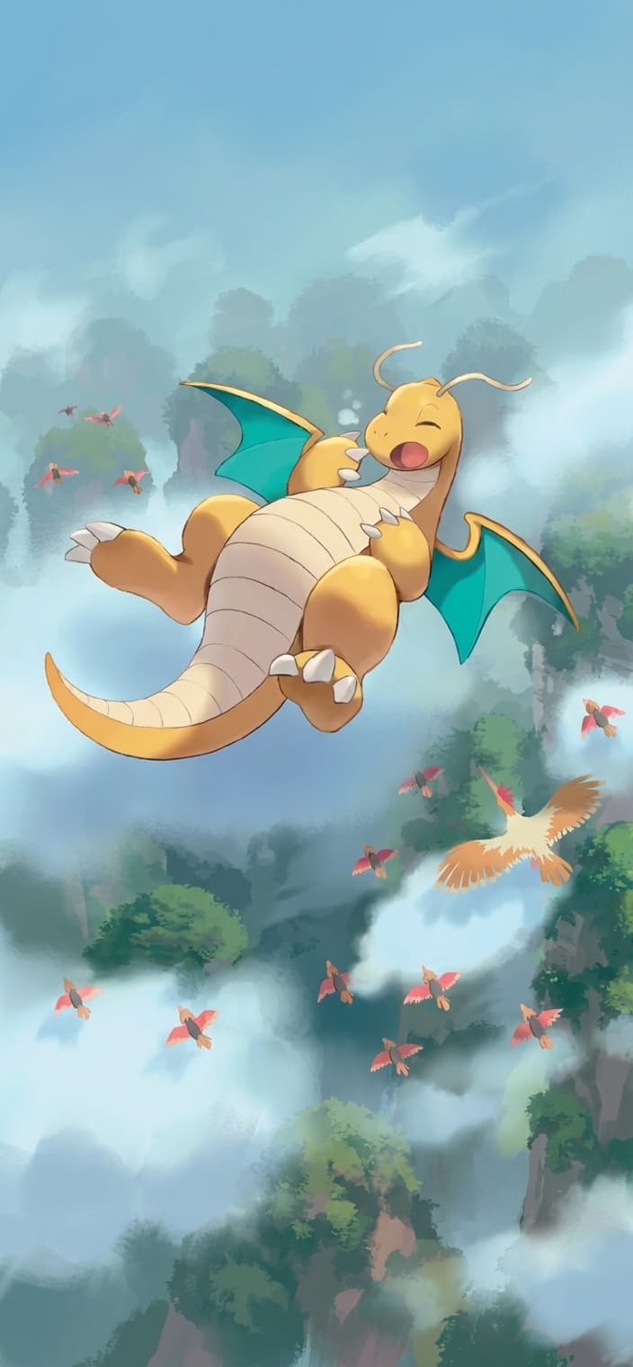 Dragonite V 192/203 phone wallpaper - Evolving Skies Pokemon card art