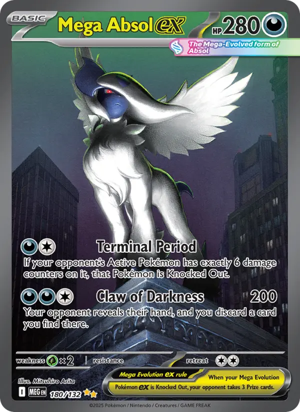 Mega Absol ex Pokemon card #180/132 from Mega Evolution