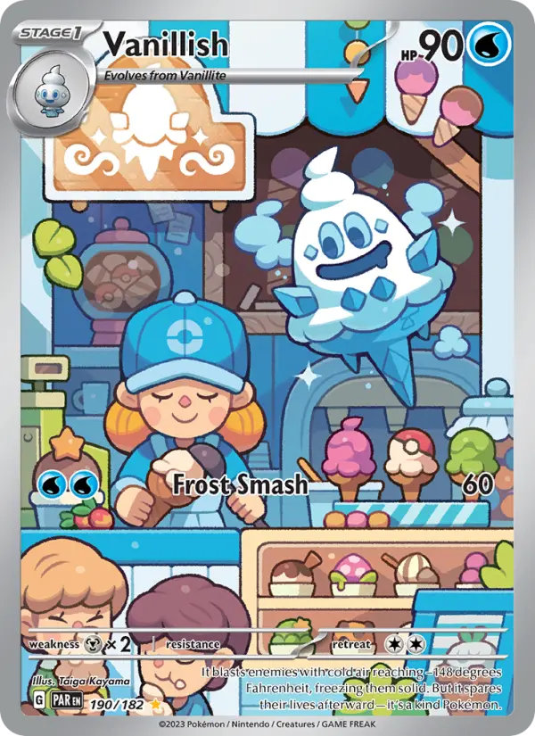 Vanillish Pokemon card #190/182 from Paradox Rift