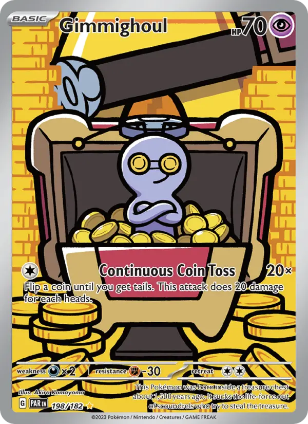 Gimmighoul Pokemon card #198/182 from Paradox Rift