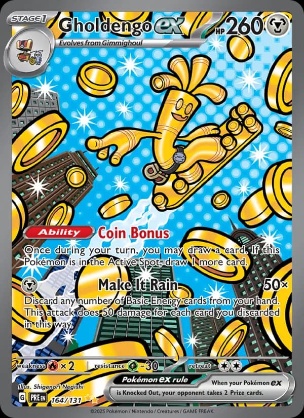 Gholdengo ex Pokemon card #164/131 from Prismatic Evolutions