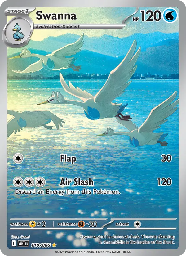 Swanna Pokemon card #110/86 from White Flare